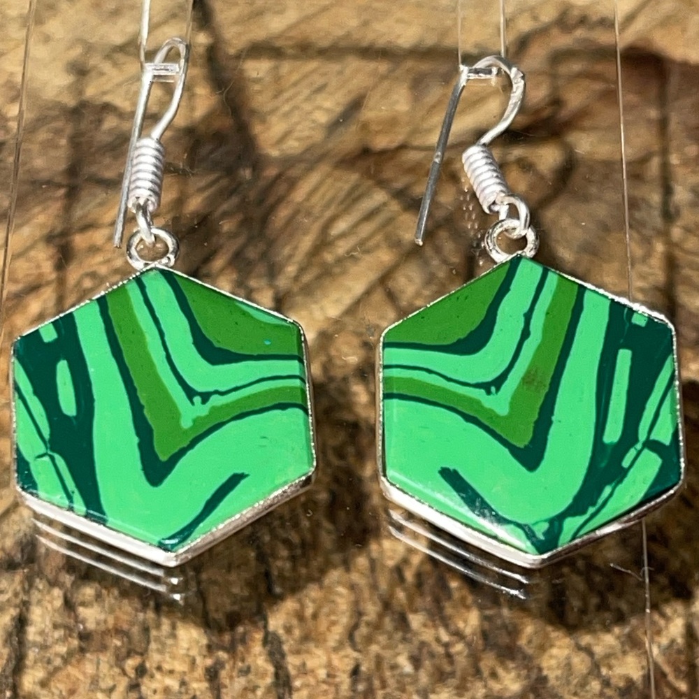 Rainbow Calsilica Earrings 1 1/2”